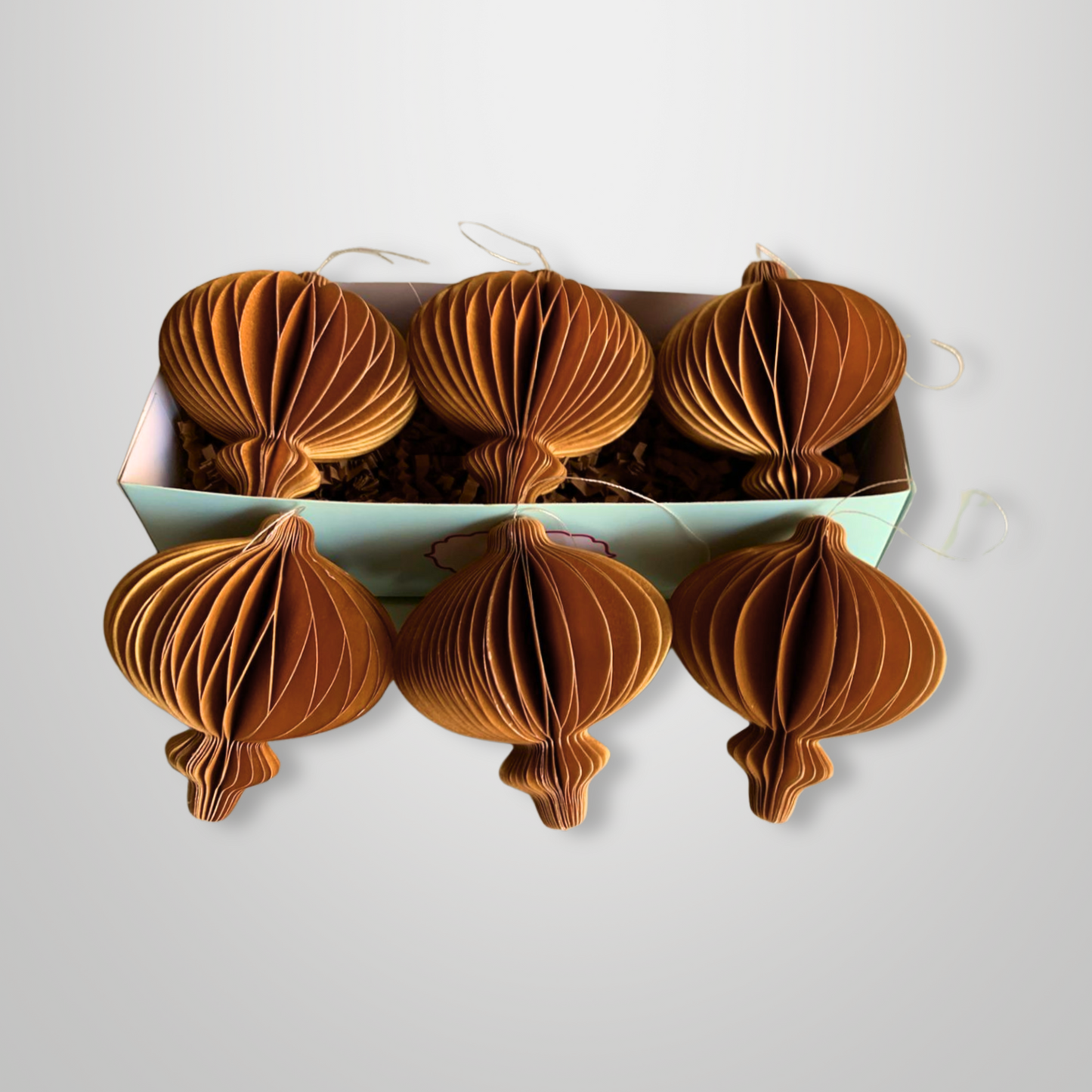 Amber Lantern Paper Ornaments  SET of 6