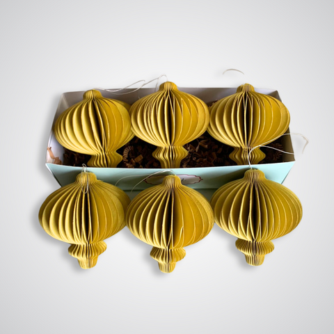 Golden Lantern Paper Ornaments  SET of 6