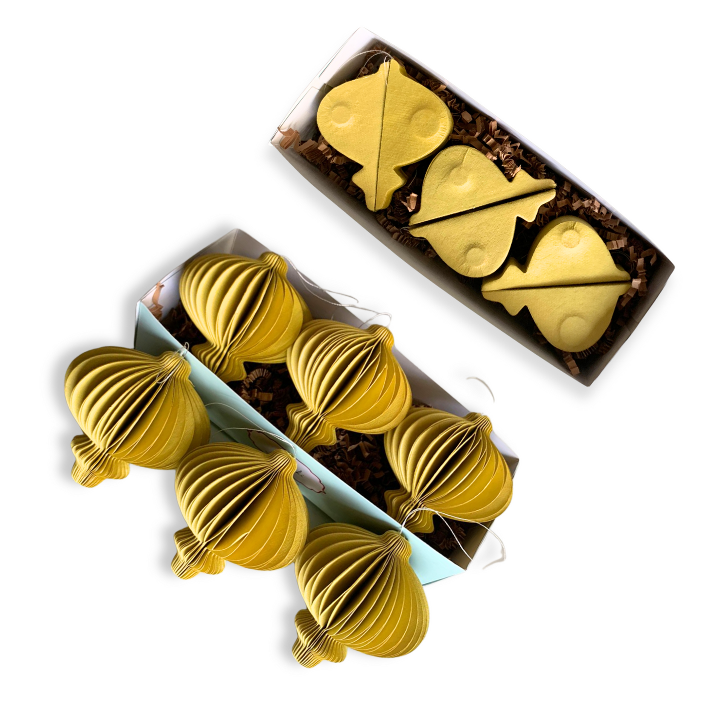 Golden Lantern Paper Ornaments  SET of 6