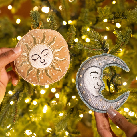Celestial Christmas Fabric Ornaments