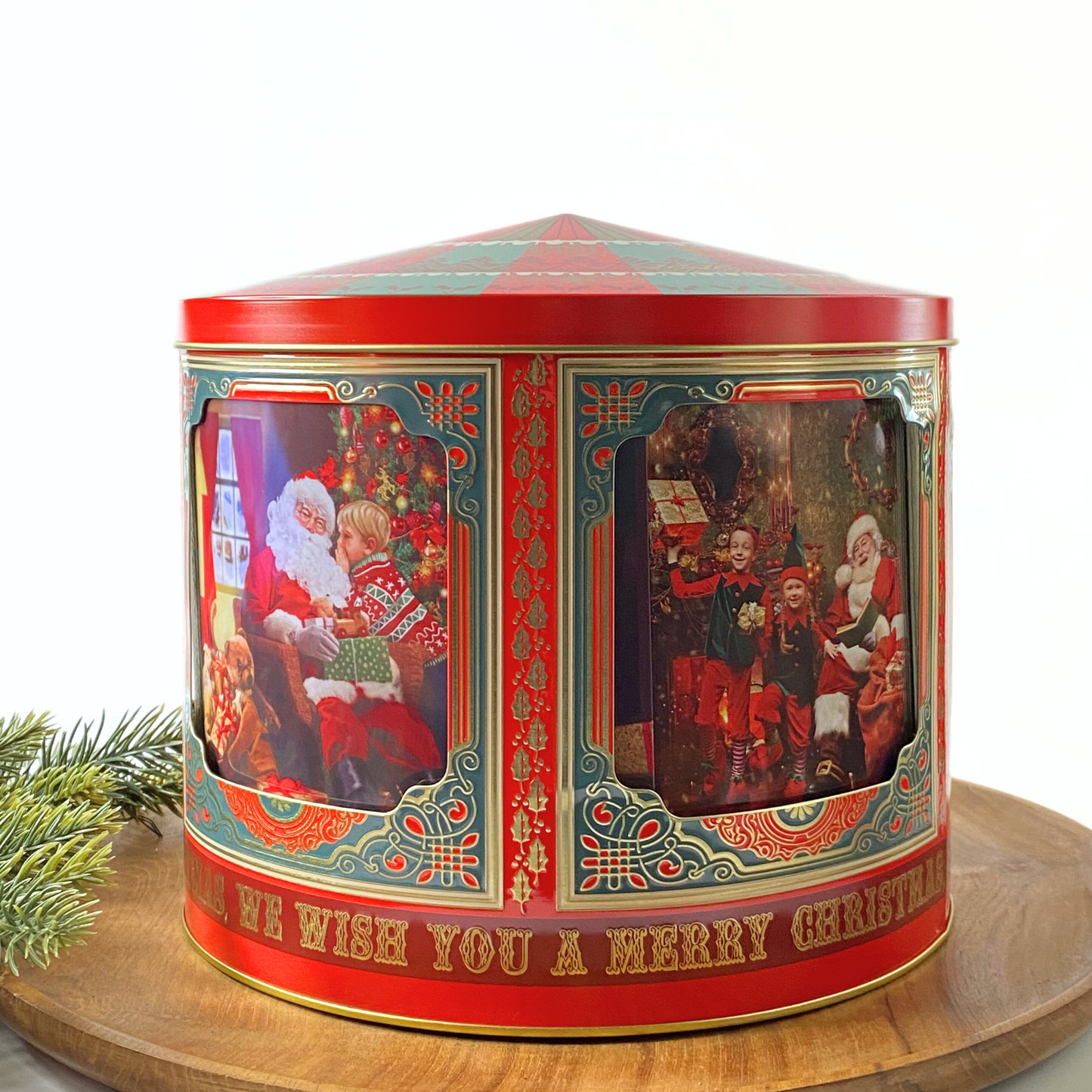 Vintage Santa Carousel Tin