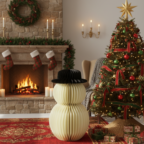 Snowman with Black Hat Decor
