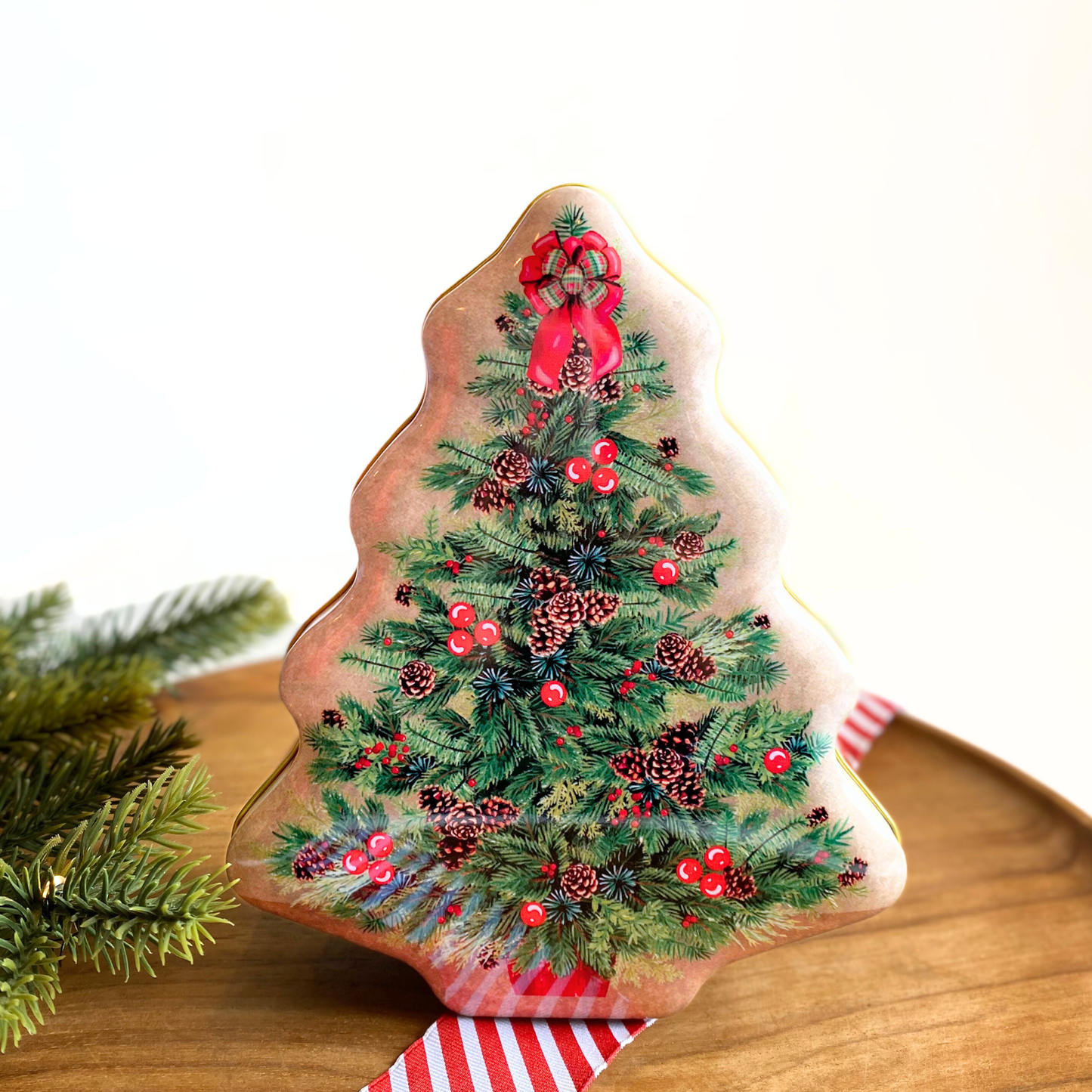 Evergreen Christmas Tree Tin Box
