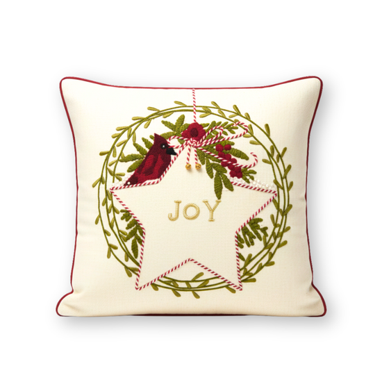 Joy Star Christmas  Cushion cover (16"X16")