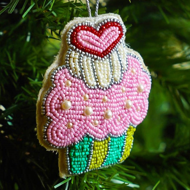 Christmas Cupcake Fabric Ornament