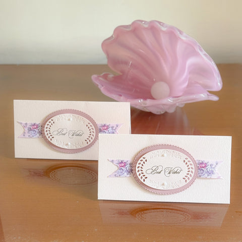 BEST WISHES (Pink Ribbon - Set of 2 envelopes)