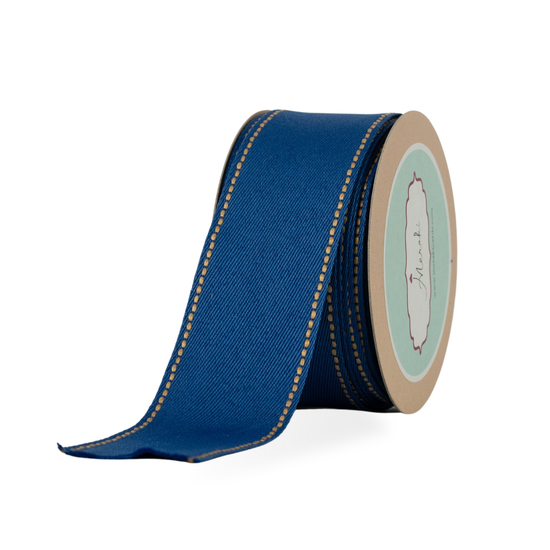Load image into Gallery viewer, Twill Ribbon with Beige Stitches
