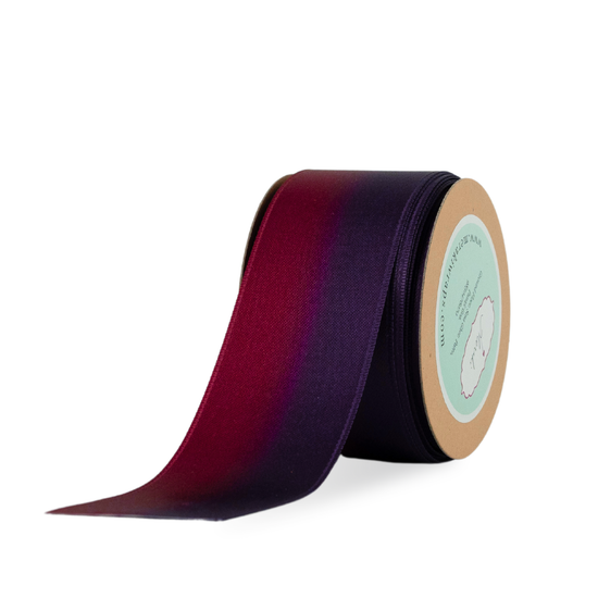 Load image into Gallery viewer, Double-face shaded ribbon (Red wine and dark purple)
