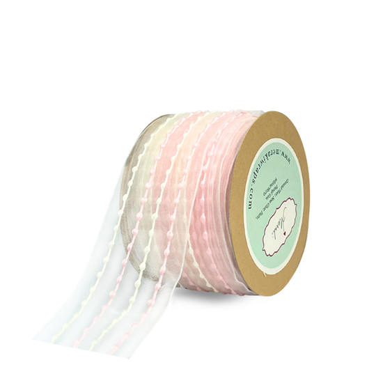 Woven Dotted Organza Ribbon