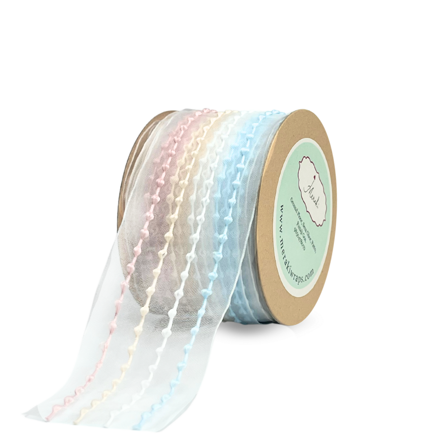 Woven Dotted Organza Ribbon