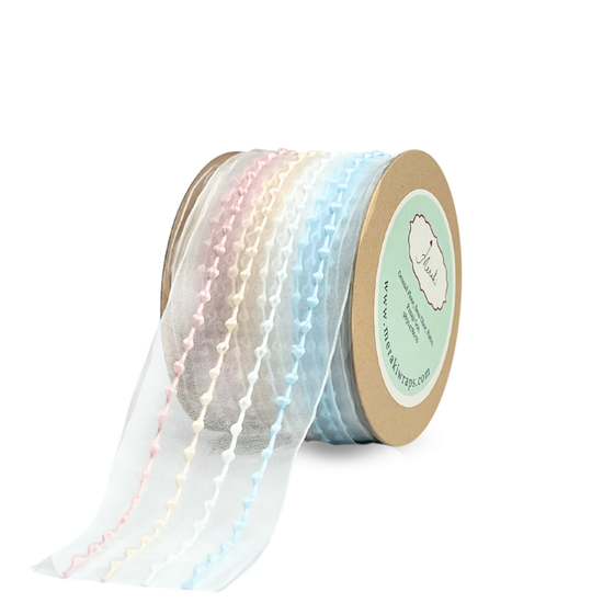 Woven Dotted Organza Ribbon