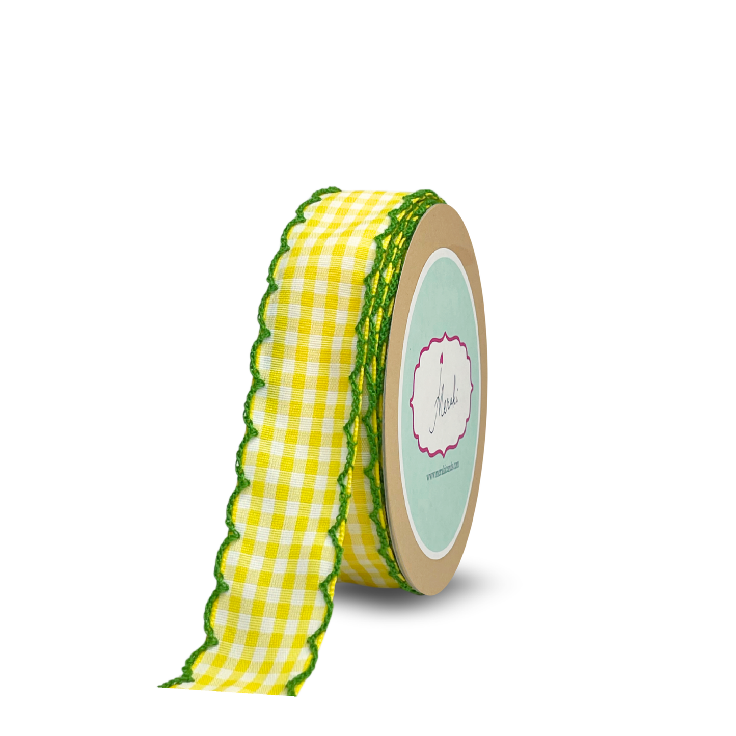 Gingham Scallop Edge Ribbon