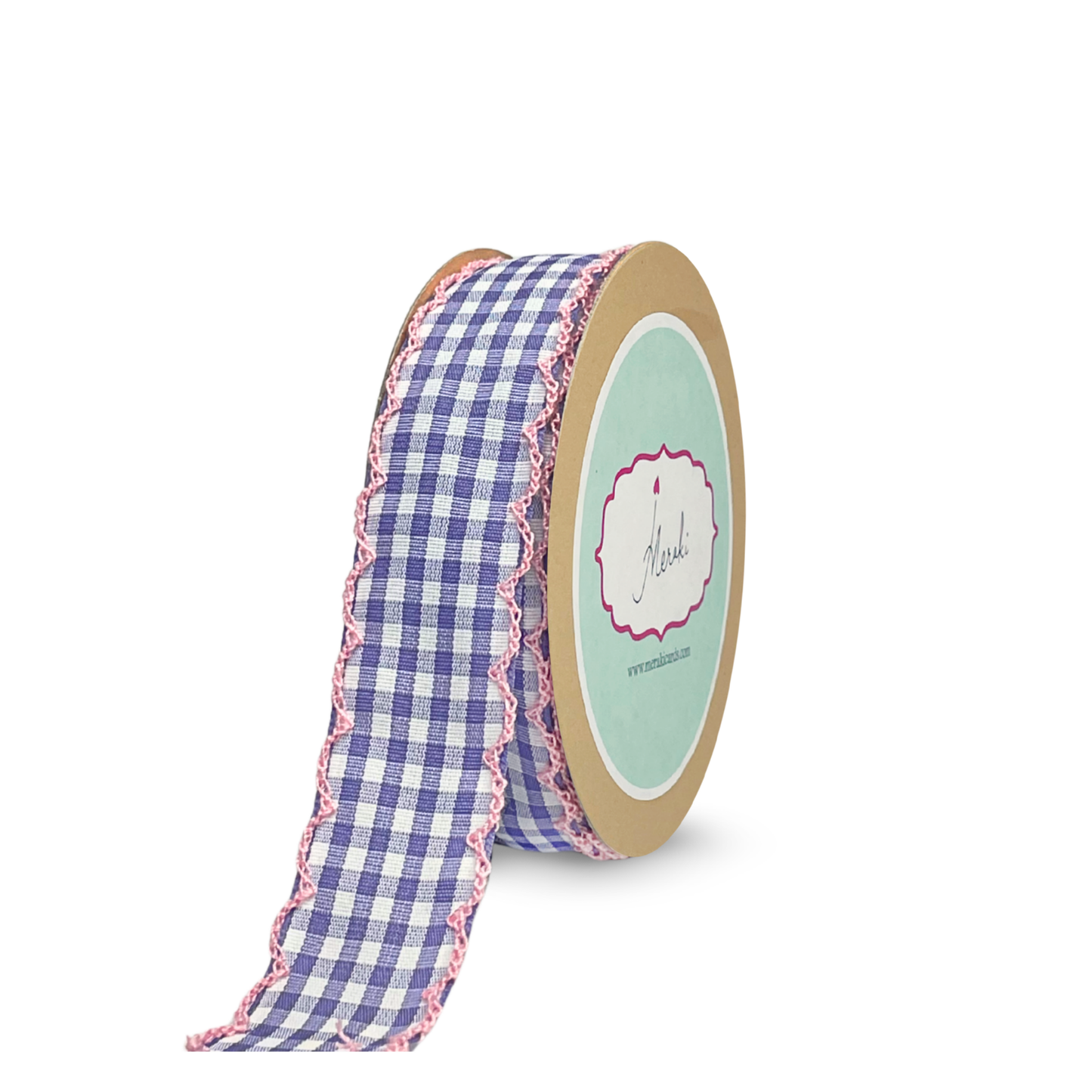 Gingham Scallop Edge Ribbon