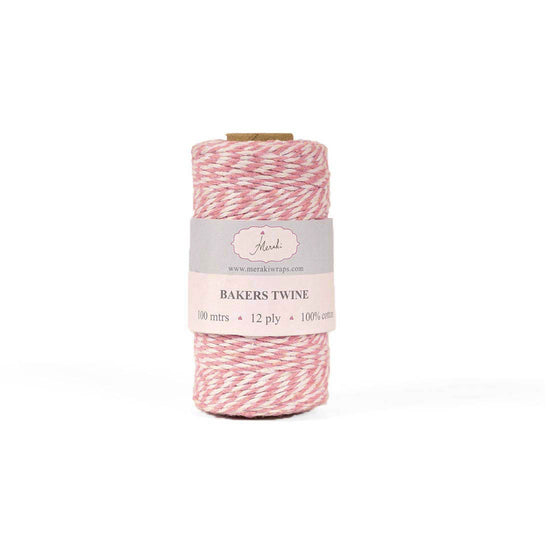 Bakers Twine- Pale Pink - White