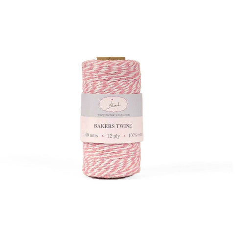 Bakers Twine- Pale Pink - White