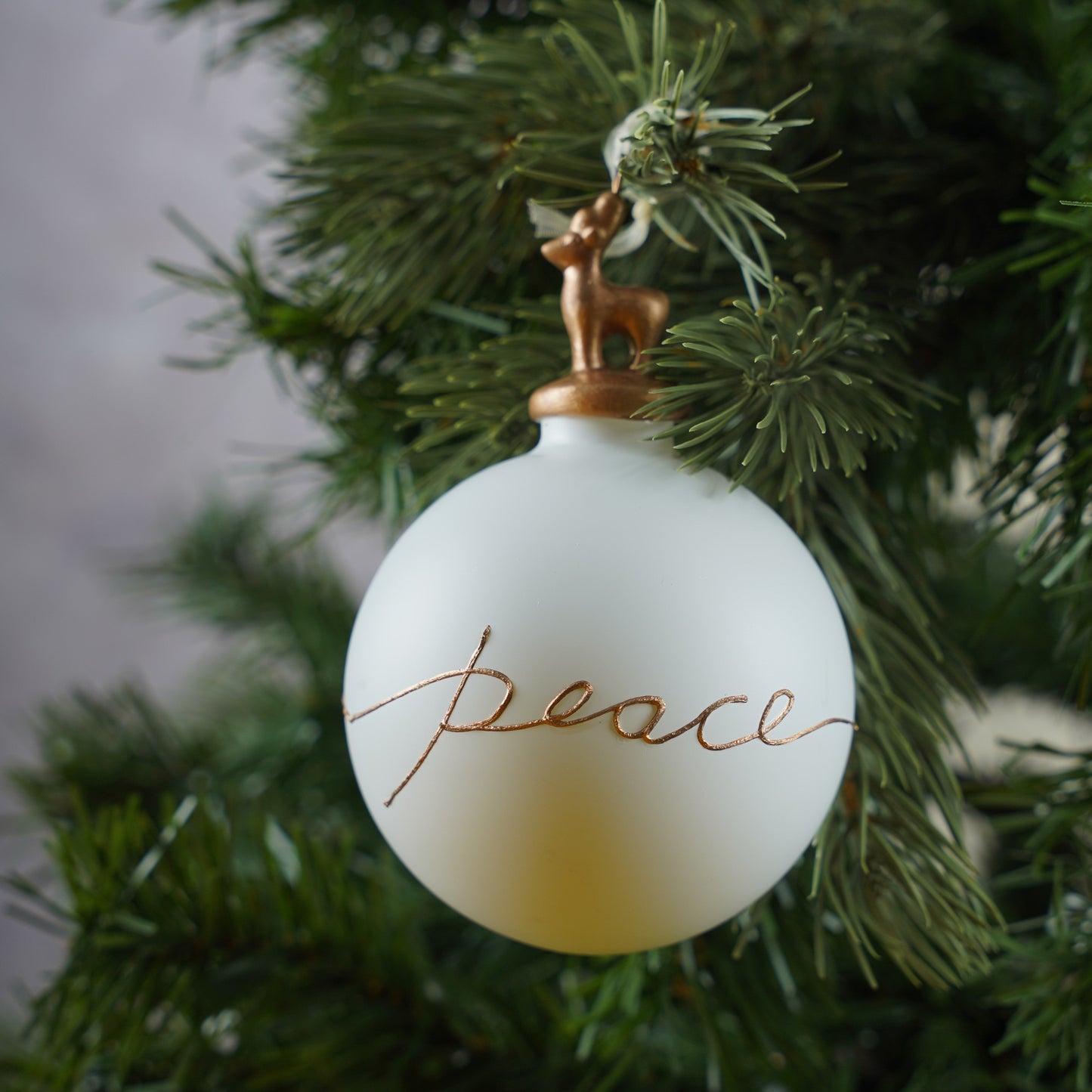 Christmas Ornaments (Joy, Happy, Peace) White