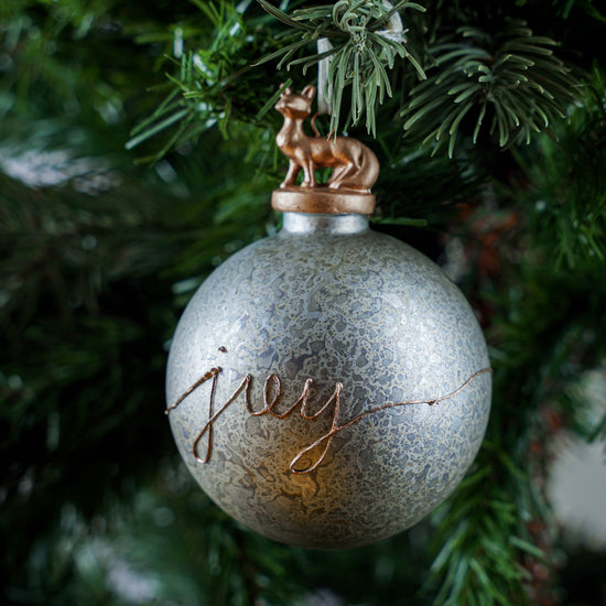 Christmas Ornaments (Joy, Happy, Peace) Silver