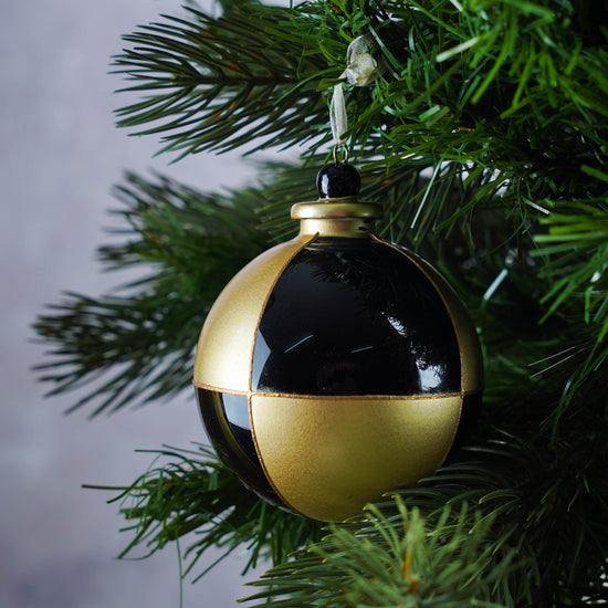 Load image into Gallery viewer, Black white and gold Christmas Ornaments
