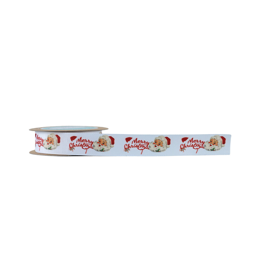 Retro Santa Printed Christmas Ribbon