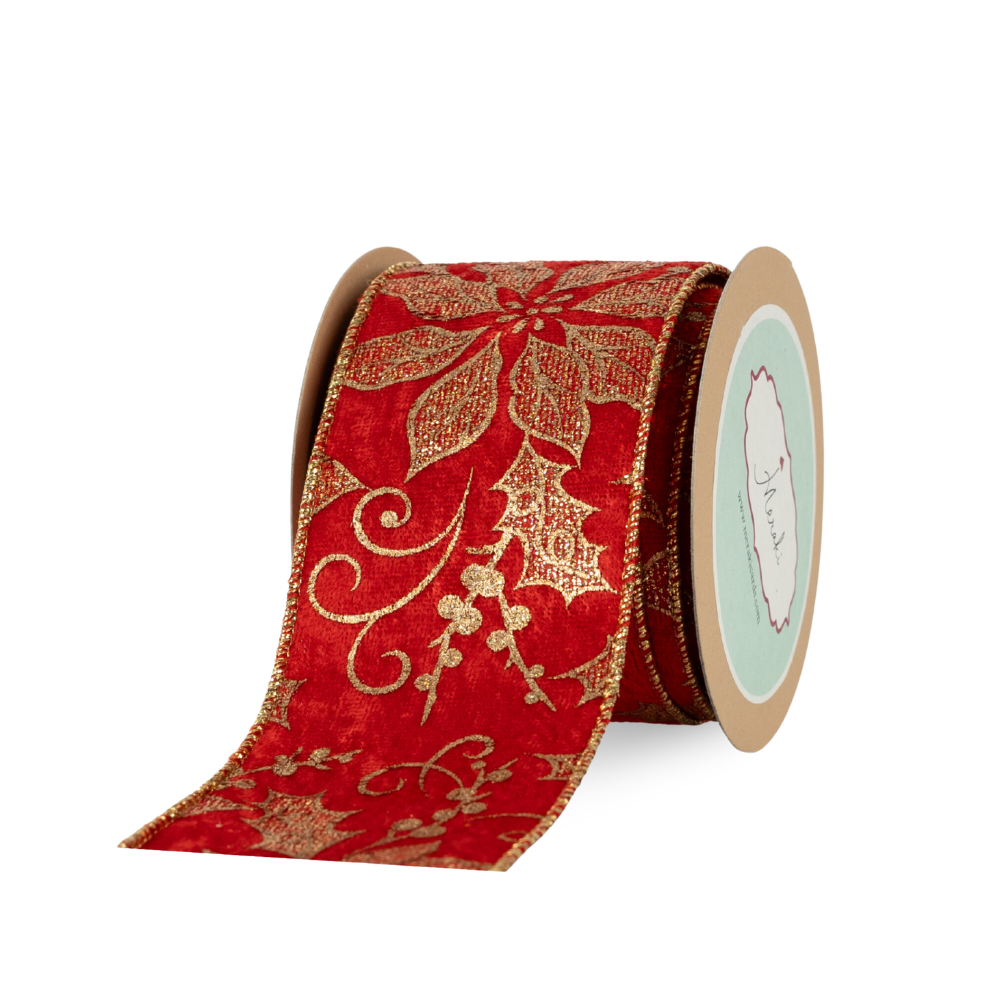 Velvet Holly & Poinsettia Ribbons