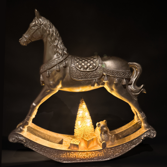 Gold Rocking Horse with LED light