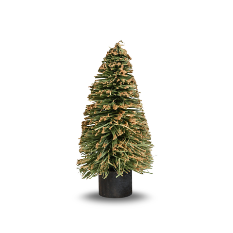 Light Green Paper Frill Christmas Tree With Gold Glitter