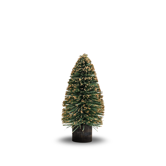 Dark Green Paper Frill Christmas Tree With Gold Glitter