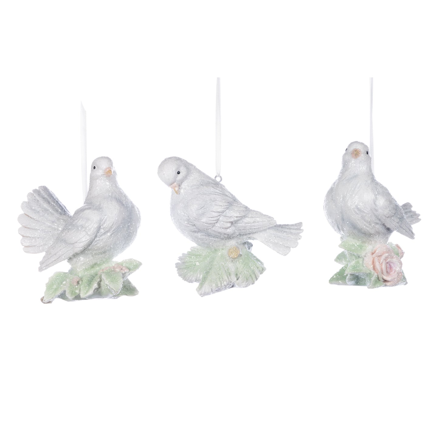 White Dove Ornaments - set of 3