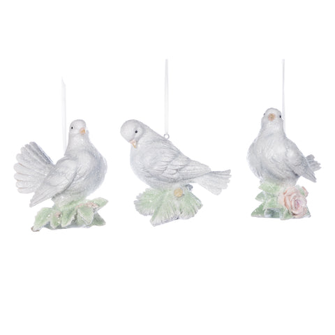 White Dove Ornaments - set of 3