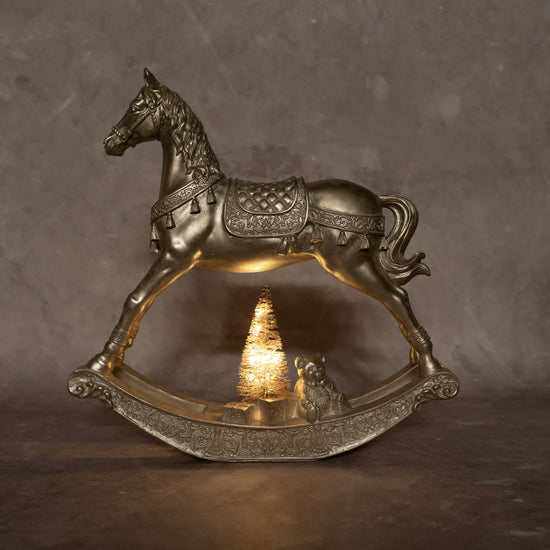 Gold Rocking Horse with LED light