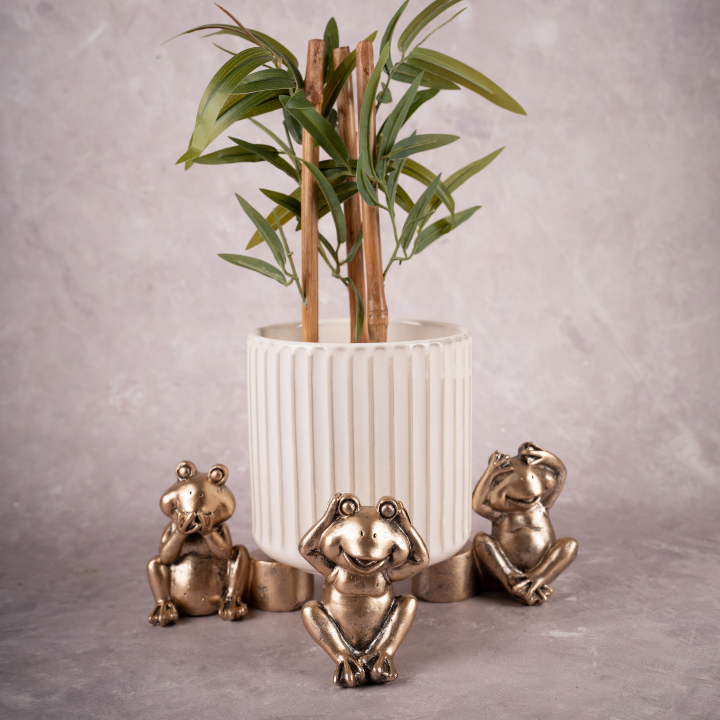 Three Frogs of Wisdom - Set of 3 (Gold)