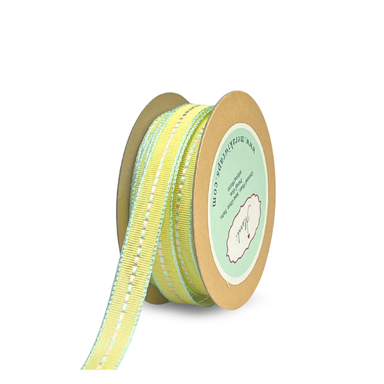 Grosgrain Ribbon with Pink & Blue Centre Stitches