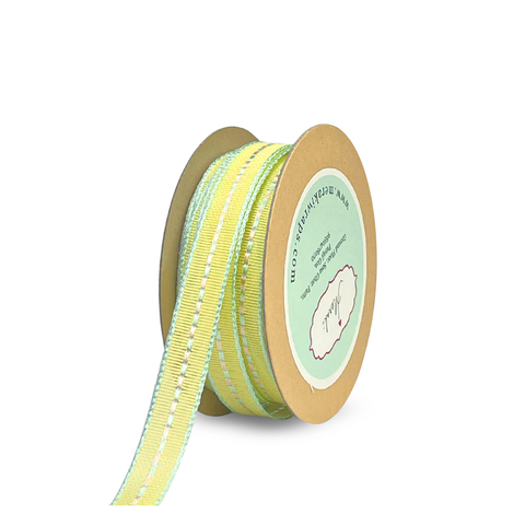 Grosgrain Ribbon with Pink & Blue Centre Stitches