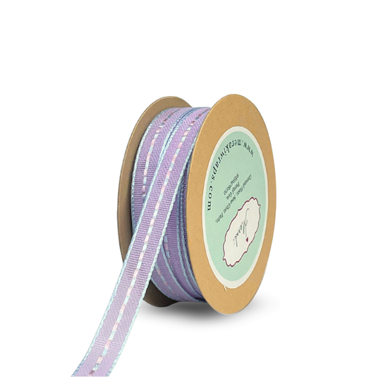 Grosgrain Ribbon with Pink & Blue Centre Stitches