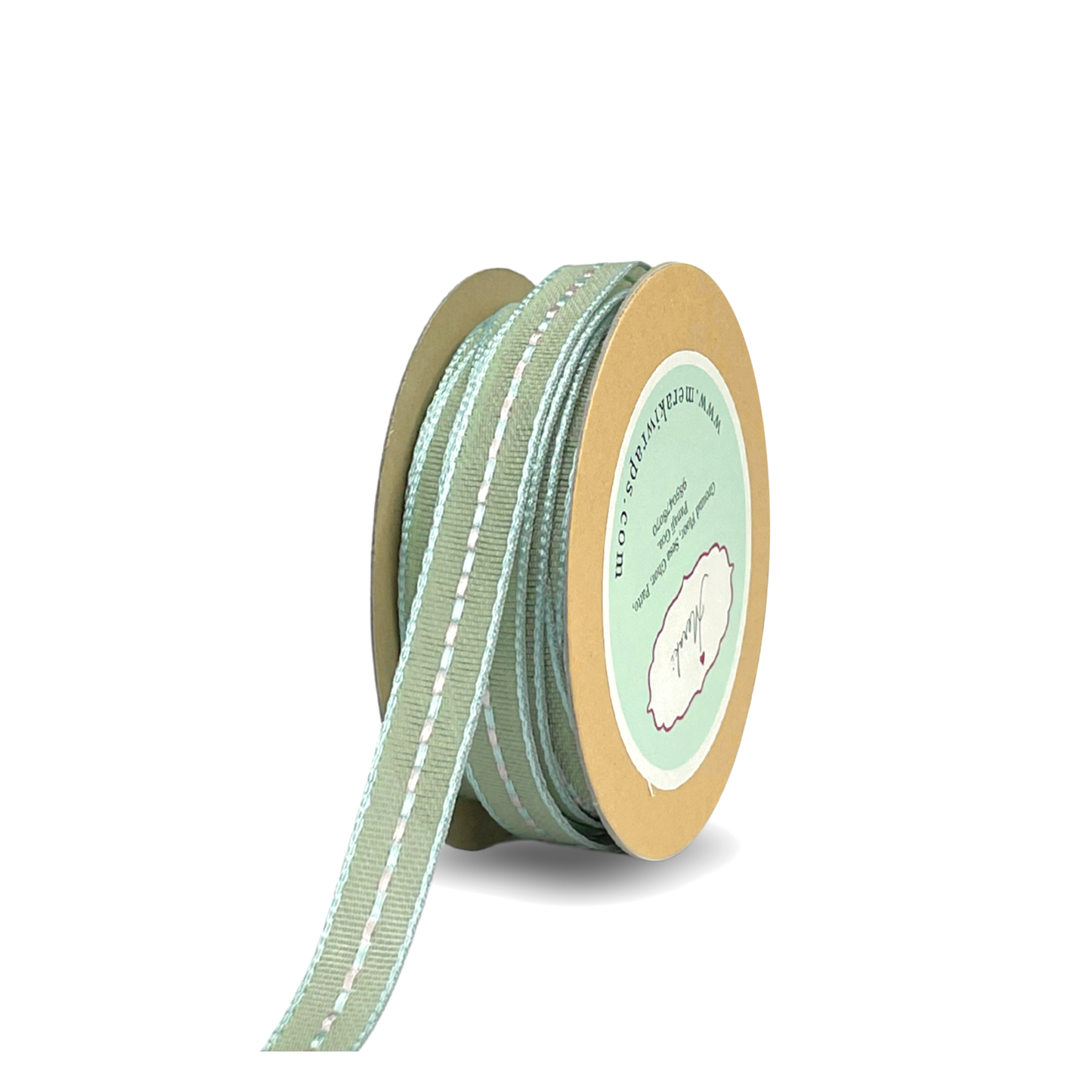 Grosgrain Ribbon with Pink & Blue Centre Stitches