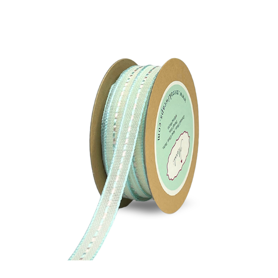 Grosgrain Ribbon with Pink & Blue Centre Stitches