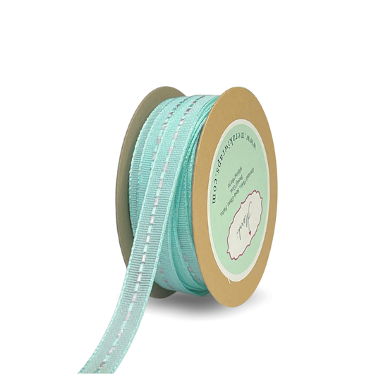 Grosgrain Ribbon with Pink & Blue Centre Stitches