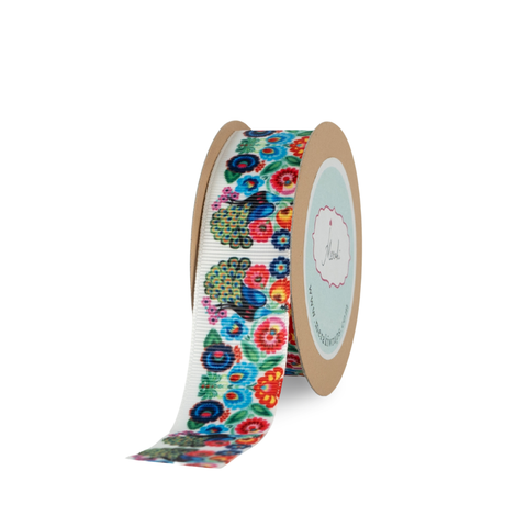 Peacock and Flowers Ribbon
