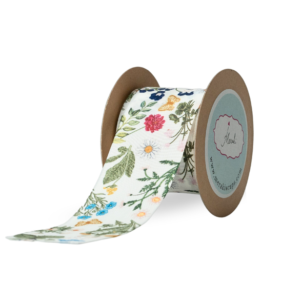 Botanical Print Taffeta Ribbon