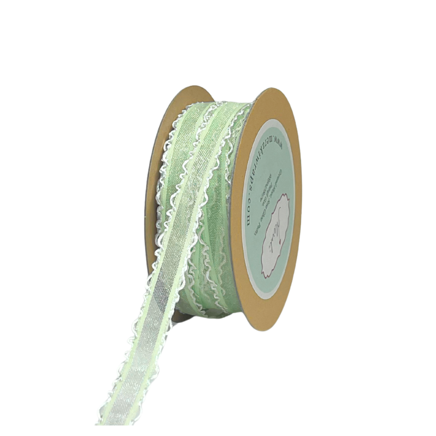 Sheer Ribbon with White Scalloped Edge