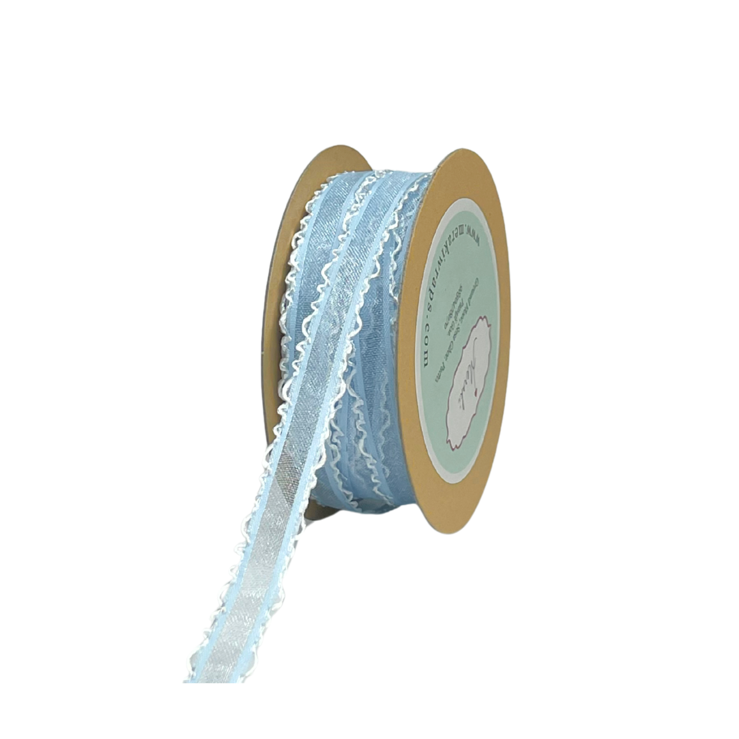 Sheer Ribbon with White Scalloped Edge