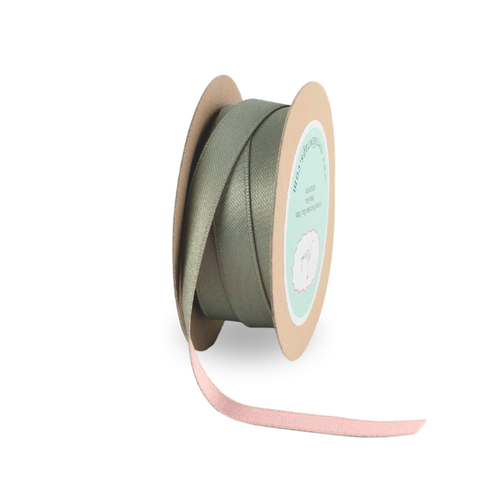Sage Green & Pink - Reversible Ribbon