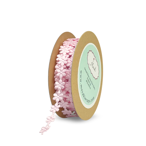 Pastel Pink Floral Lace Trim