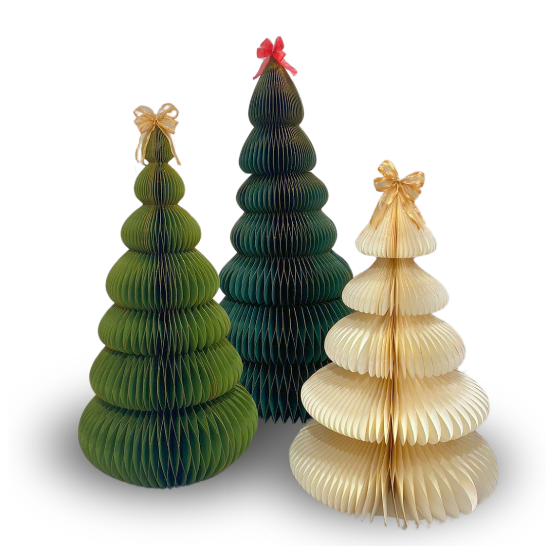 Handmade Paper Christmas Trees - SET of 3