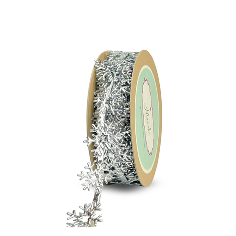 Silver Snowflake Lace Trim