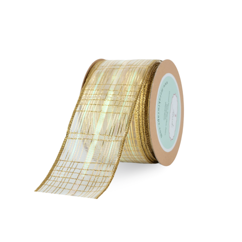 Metallic Iridescent Plaid Ribbons