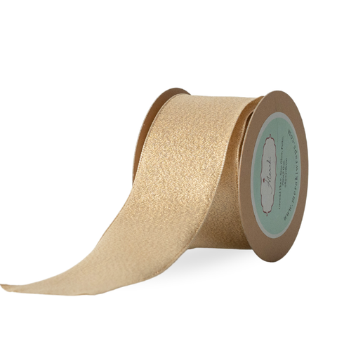 Light Gold Glitter Satin Ribbon