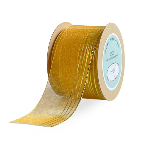 Sheer Organza with Metallic Edging Ribbon