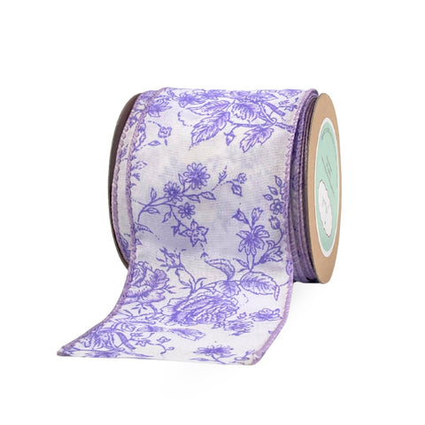 Lavender Toile Floral Ribbon