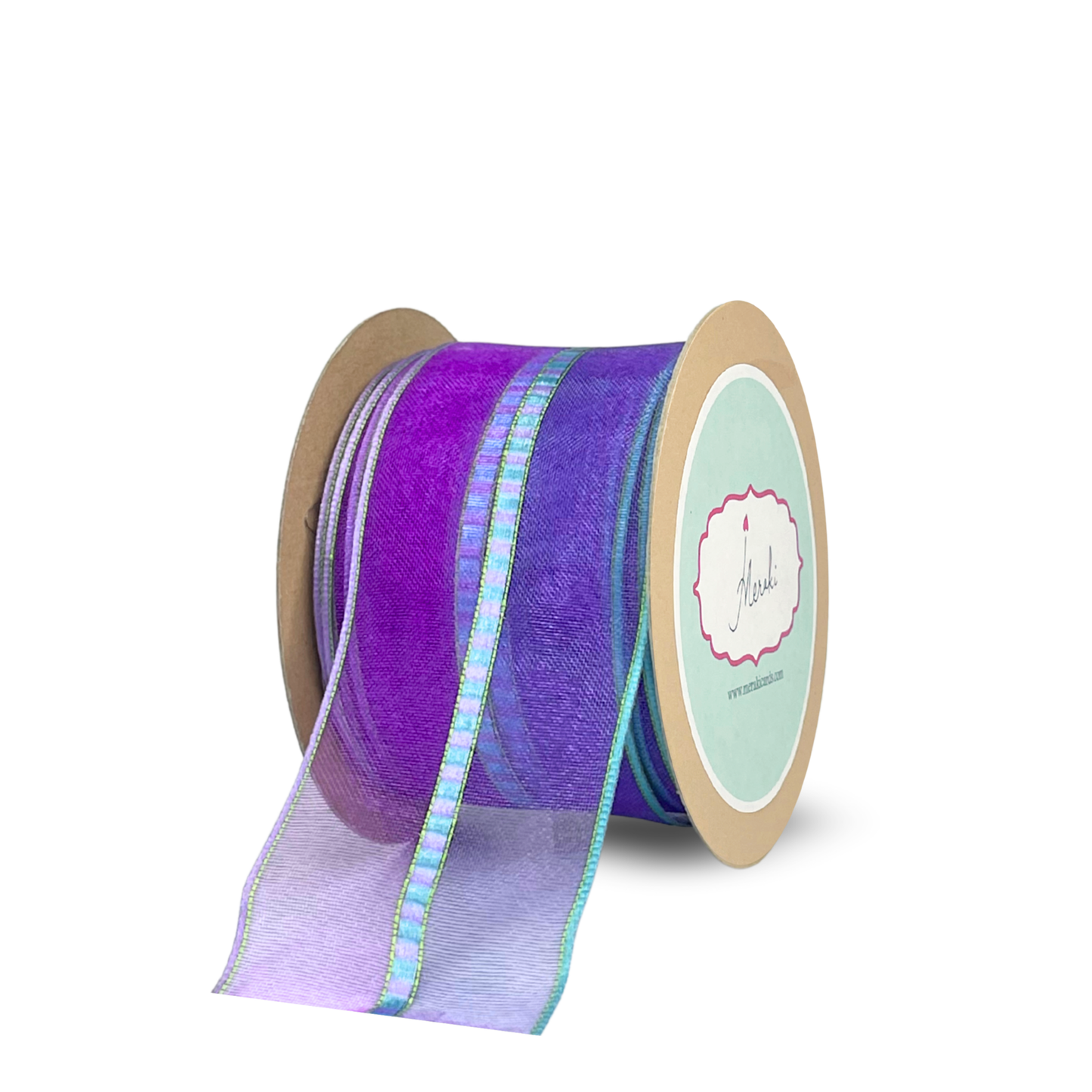 Purple Iridescent Stripe Sheer Ribbon